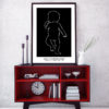 Birth poster, black and white sketch, scale 1:1