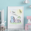 Girl with animal, birth poster